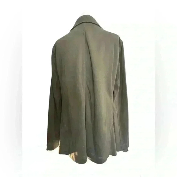 Olive Green Plus Size XXL Double-Breasted Button Up Blazer - Picture 11 of 11